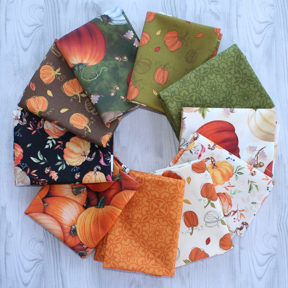 Pumpkin Patch PROMO Fat Quarter Bundle (10) 18" x 21" Fall Blend