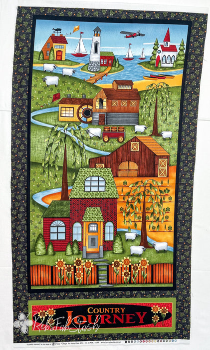 Country Journey - PROMO Fat Quarter Bundle - (10) 18" x 21" pieces + the 24" PANEL - by Jan Mott of Crane Designs for Henry Glass