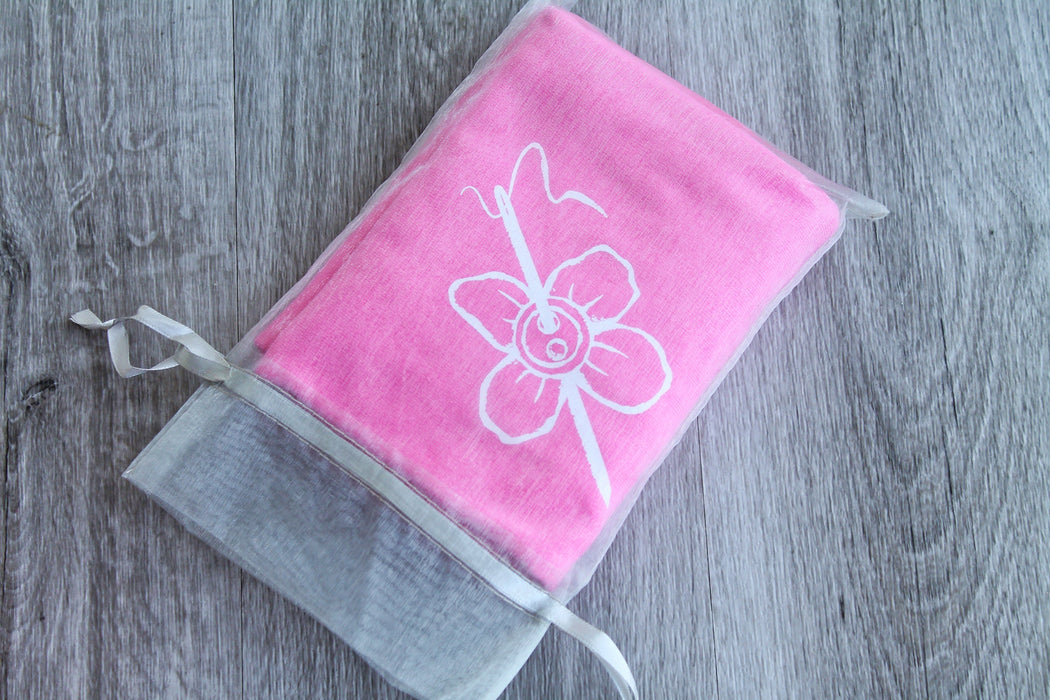 RebsFabStash Logo T-Shirt with Syringa Flower in a Pouch