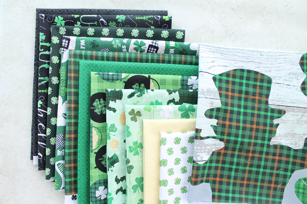 NEW! Hello Lucky - PROMO Fat Quarter Bundle + PANEL - (11) FQ's + (1) 24" Panel - By Andrea Tachiera for Henry Glass - St. Patrick's Day-Fat Quarters/F8s/Bundles-RebsFabStash