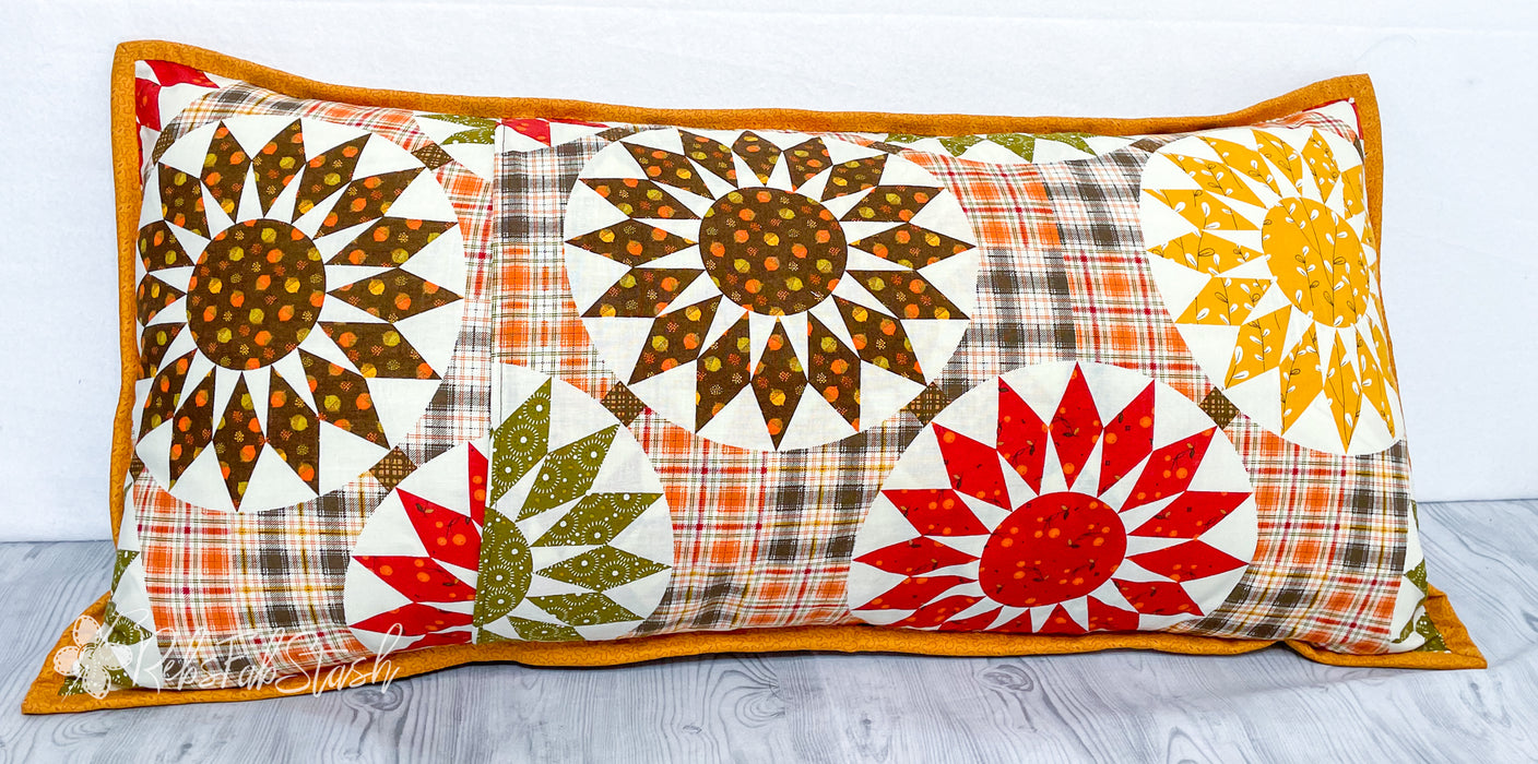 Acorn Bench Pillow - KIT- Pattern by Holly Schwager - Features Bountiful Autumn by Stacy West & Adel in Autumn by Sandy Gervais