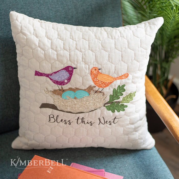 Kimberbell Blanks - 18" x 18" Quilted Pillow Cover Blank - by Kimberbell Designs - Oat Linen - KDKB260