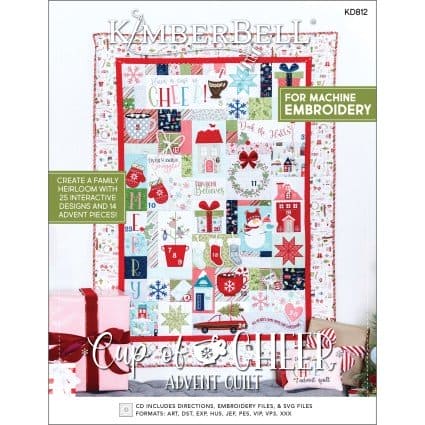 Cup of Cheer Advent Quilt | Red | Pink | White | Green | Kim Christopherson | Kimberbell | Maywood Studio | RebsFabStash