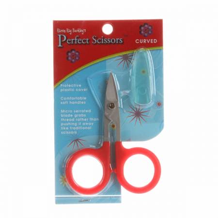 Perfect Scissors - Curved - by Karen Kay Buckley - Micro Serrated Blade - 3 3/4" - Red - KKB003-Buttons, Notions & Misc-RebsFabStash