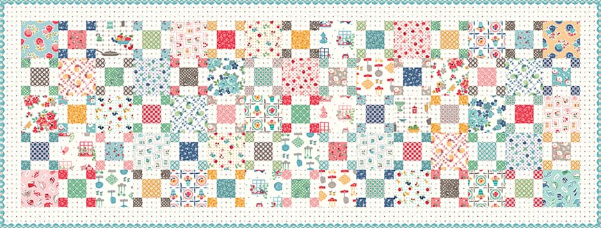 Grandma's Luncheon Runner - Boxed Kit - COOK BOOK fabrics - by Lori Holt of Bee in my Bonnet for Riley Blake Fabrics-Quilt Kits & PODS-RebsFabStash