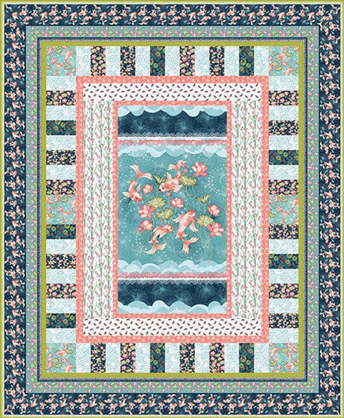 NEW! Koi Garden Quilt - KIT - by Heidi Pridemore - Features Koi Garden fabrics by Nancy Archer for Studio e-Quilt Kits & PODS-RebsFabStash
