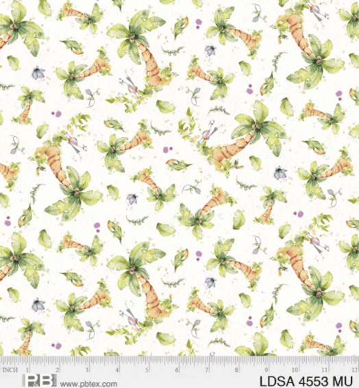 NEW! Little Darlings Safari Animals - Tossed Trees - Per Yard - by Sally Walsh - P&B Textiles - Multi - LDSA 4553 MU