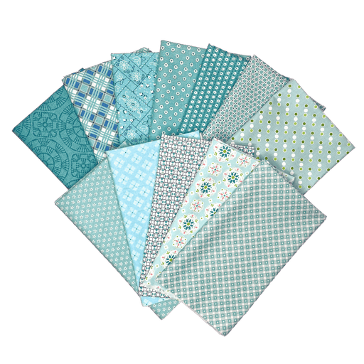 Lori Holt - Light Blues (12) - PROMO Fat Quarter Bundle - by Lori Holt of Bee in my Bonnet for Riley Blake