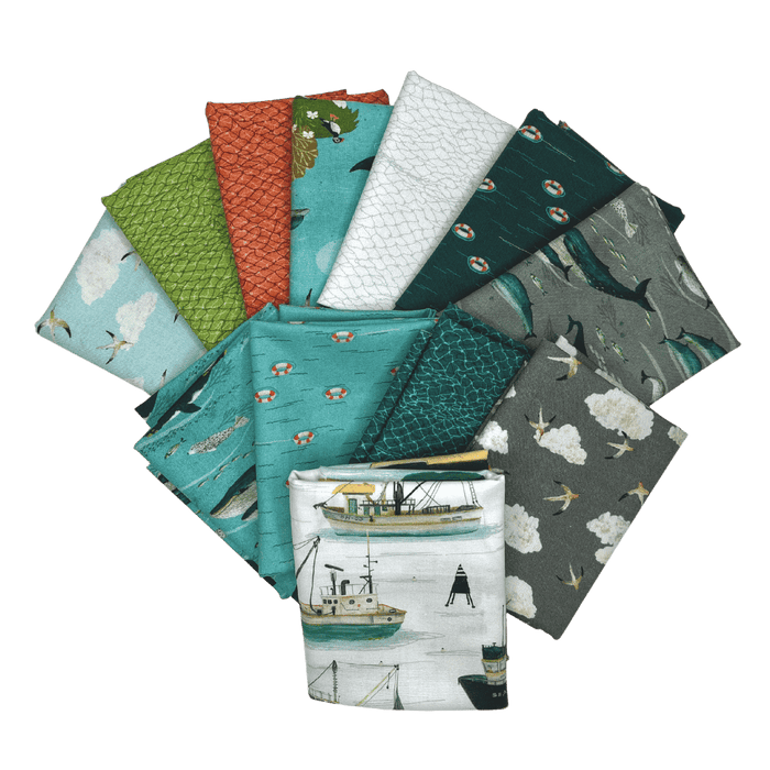 New! Land and Sea - PROMO Fat Quarter Bundle - (12) 18" x 21" pieces - by Katherine Quinn for Windham Fabrics - FQB-LANDANDSEA-12-Fat Quarters/F8s/Bundles-RebsFabStash