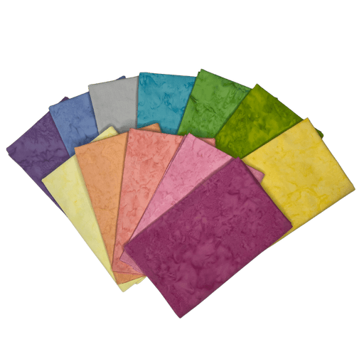 Lava Solid Batik PROMO Fat Quarter Bundle - RAINBOW PASTEL- (12) 18" x 21" pieces - Anthology - Batik Basics-Fat Quarters/F8s/Bundles-RebsFabStash