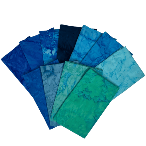 Lava Solid Batik PROMO Fat Quarter Bundle - OCEAN- (11) 18" x 21" pieces - Anthology - Batik Basics-Fat Quarters/F8s/Bundles-RebsFabStash