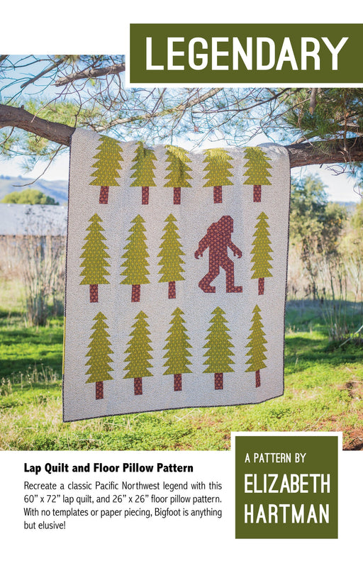 elizabeth hartman quilt pattern - sasquatch - tree - quilt block - bigfoot quilt