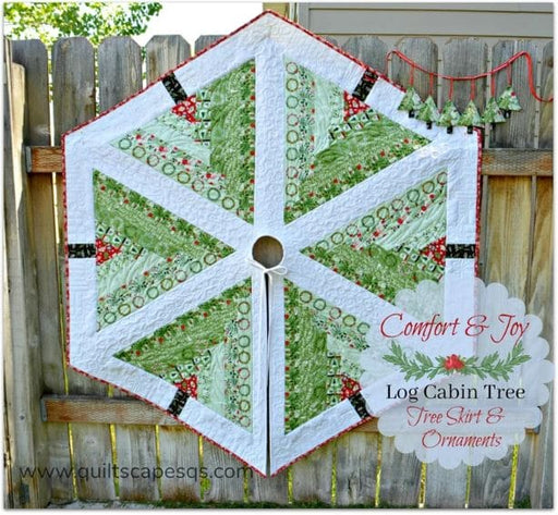 Log Cabin Tree - Quilted Tree Skirt or Table Topper PATTERN - by Deonn Stott for Deonn Designs - Includes instructions for Matching Ornaments-Patterns-RebsFabStash
