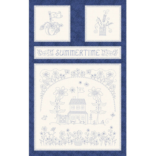 Summertime - Summertime PANEL! - Per 27" x 43" Panel - by Robin Kingsley for Maywood Studio - Blue - MAS10350 B-Panel-RebsFabStash