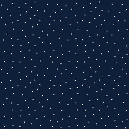Scattered tiny white dots on Navy - Per Yard- Kimberbell Basics - Maywood Studio - MAS 8210-N-Yardage - on the bolt-RebsFabStash