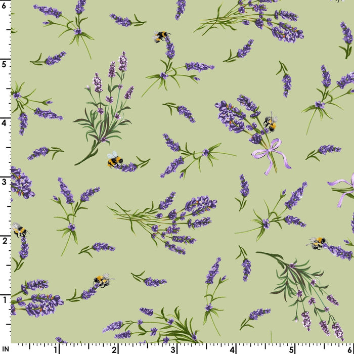 NEW! Lavender Sachet - Little Lavender - Per Yard - by Maywood Studio - Floral - Light Green - MASD10044-G