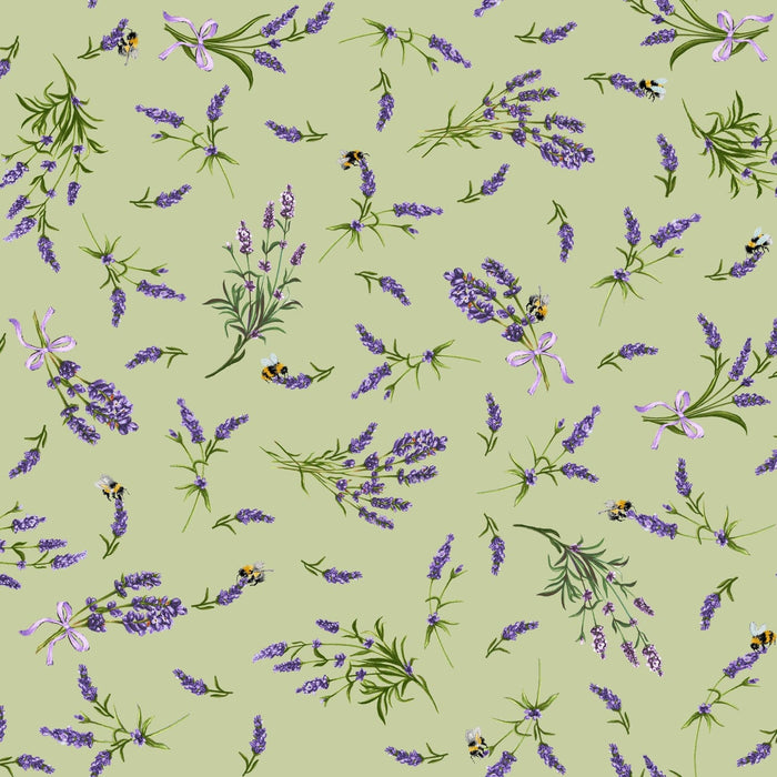 NEW! Lavender Sachet - Little Lavender - Per Yard - by Maywood Studio - Floral - Light Green - MASD10044-G-Yardage - on the bolt-RebsFabStash