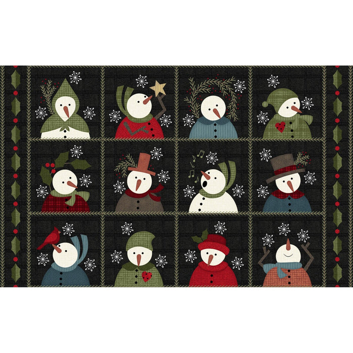 Snowdays Flannel - Snowflake - Black - FLANNEL - per yard - Bonnie Sullivan for Maywood Studios - MASF9938-JK