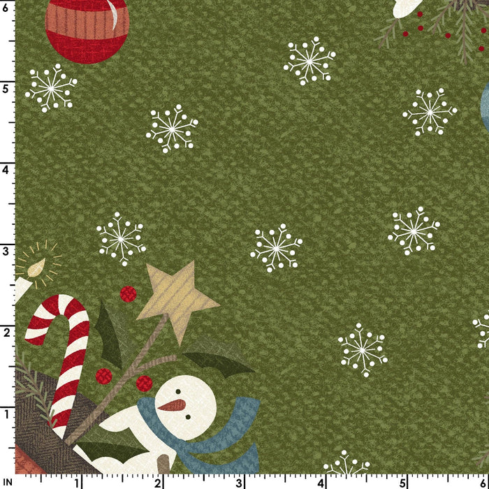 Snowdays Flannel - Holly - Green - FLANNEL - per yard - Bonnie Sullivan for Maywood Studios - MASF9935-G