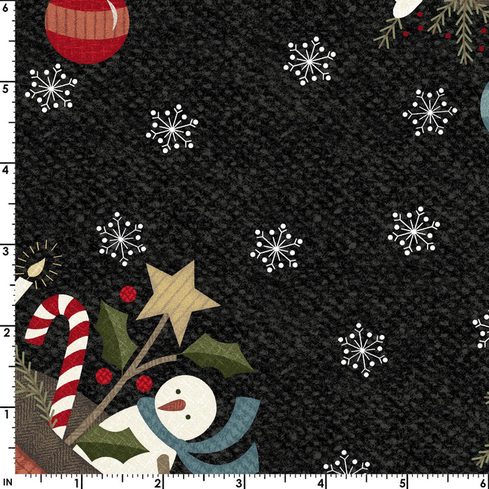 Snowdays Flannel - Peppermint - Black - FLANNEL - per yard - Bonnie Sullivan for Maywood Studios - MASF9936-JK