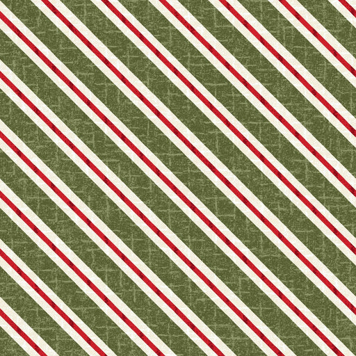 Snowdays Flannel - Candy Cane Stripe - Green - FLANNEL - per yard - Bonnie Sullivan for Maywood Studios - MASF9937-G-Flannel - BTY & Panels-RebsFabStash