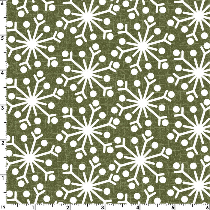 Snowdays Flannel - Peppermint - Green - FLANNEL - per yard - Bonnie Sullivan for Maywood Studios - MASF9936-G