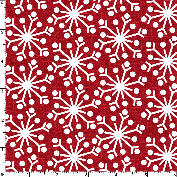 Snowdays Flannel - Peppermint - Red - FLANNEL - per yard - Bonnie Sullivan for Maywood Studios - MASF9936-R