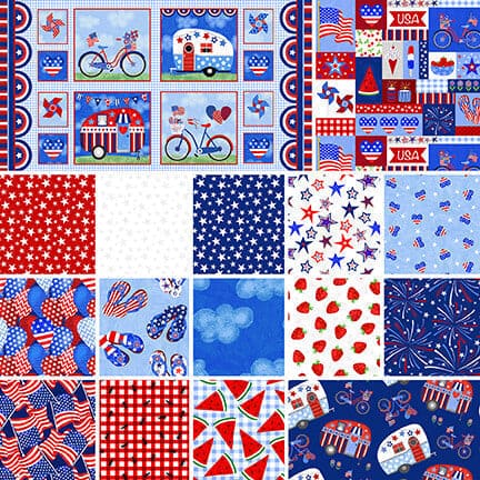 NEW! My Happy Place - Tossed Flags - Per Yard - by Sharla Fults for Studio e - 6042-78 Multi