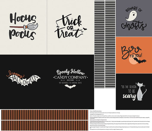 Spooky Hollow - Trick or Treat Tote Panel KIT - by Melissa Mortenson, Riley Blake Designs - 36"x 43" Panel, P10578 + 1/3 Yard Backing-Quilt Kits-RebsFabStash