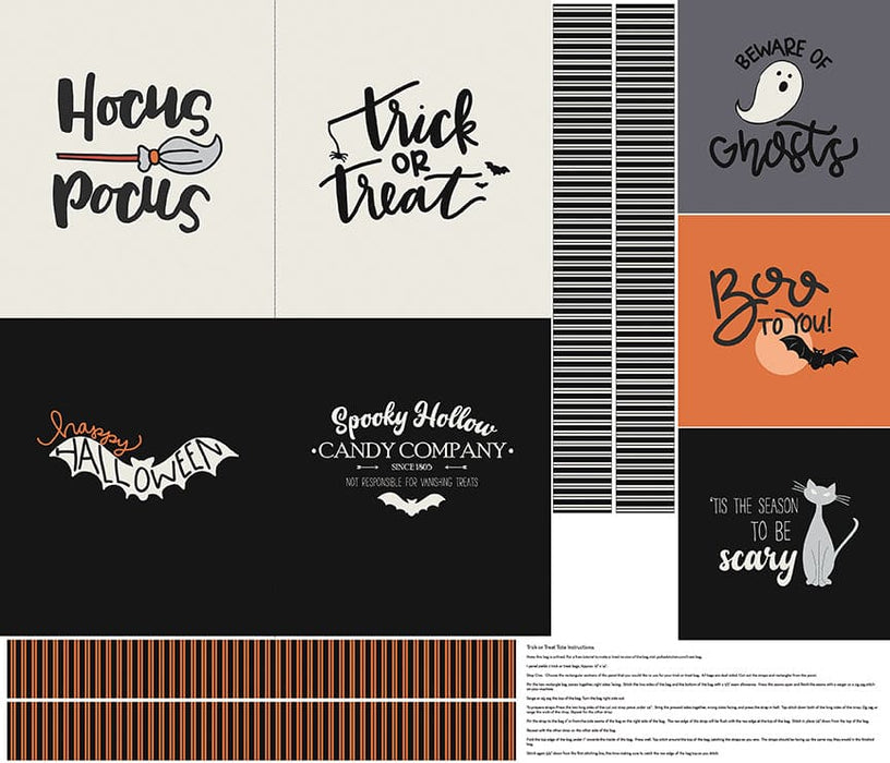 Spooky Hollow- Trick or Treat Tote PANEL! -per panel -by Melissa Mortenson - Riley Blake Designs - 36"x 43" panel - P10578-PANEL-Panels-RebsFabStash