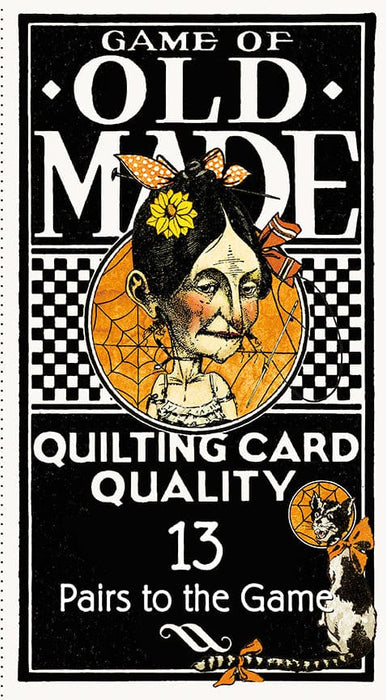 Old Made - Cat Stamp - Gray - Per Yard - by Janet Wecker Frisch for Riley Blake Designs - Halloween, Old Maid - C10599 GRAY
