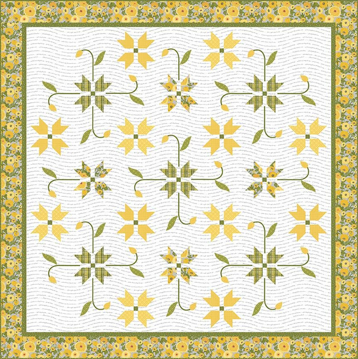 Meadowland - Quilt PATTERN - by Jill Finley - Features Petals & Pedals fabric - Riley Blake Designs - Floral - 84" x 84" - #2103