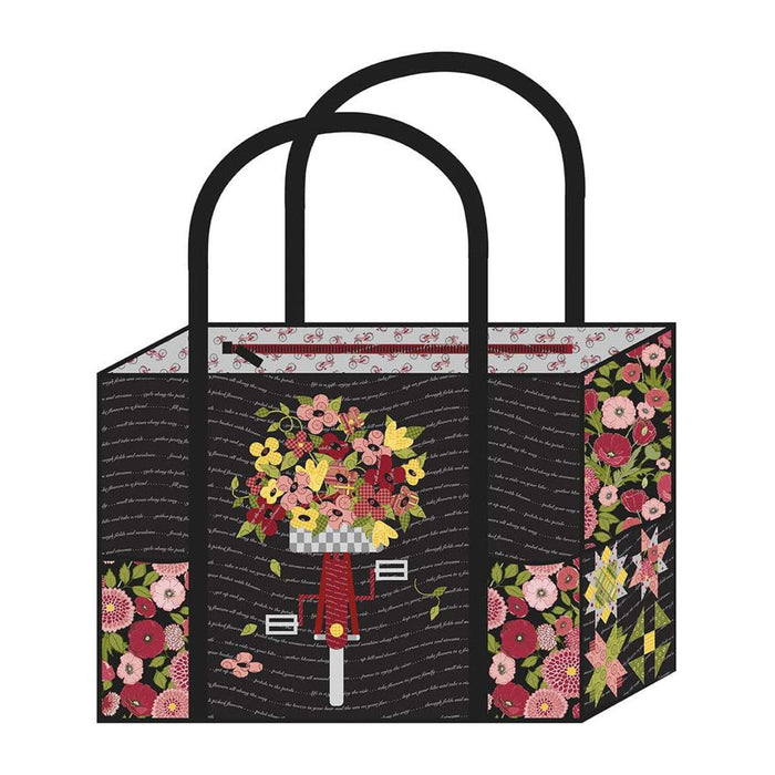 Pedaler Retreat Bag PATTERN - by Jill Finley - Features Petals & Pedals fabric - Riley Blake Designs - Floral - 18" x 25" x 8" - #2105