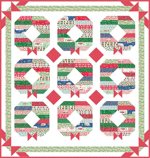 Holly Jolly Wreath - Quilt KIT - by Beverly McCullough of Flamingo Toes - Christmas Adventure fabrics - Riley Blake Designs-Quilt Kits & PODS-RebsFabStash