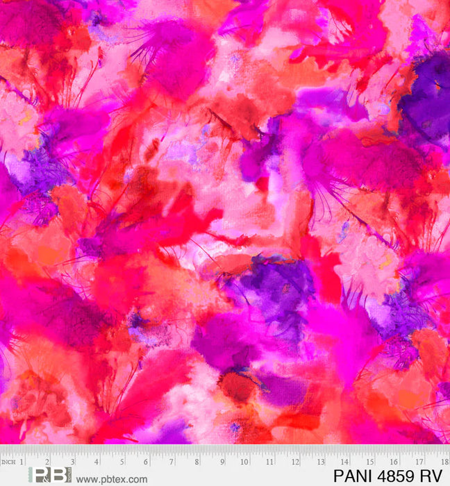 NEW! - Party Animals - Red Violet Swirl - Per yard - by KG Art Studio for P&B Textiles - Colorful Animals - PANI-4859-RV