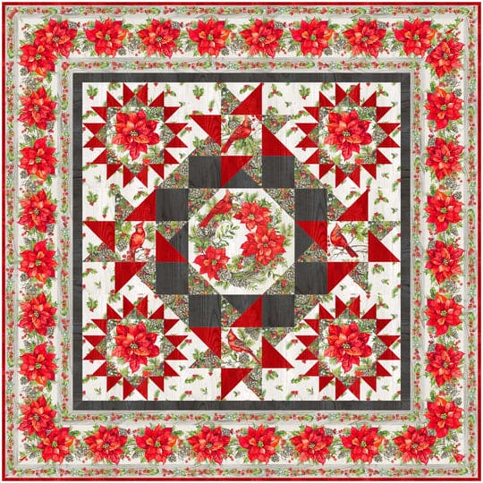 Stellar Medallion - PATTERN - Designed by Patti Carey of Patti's Patchwork - Features The Scarlet Feather fabric by Northcott - 3 Sizes - PC-252