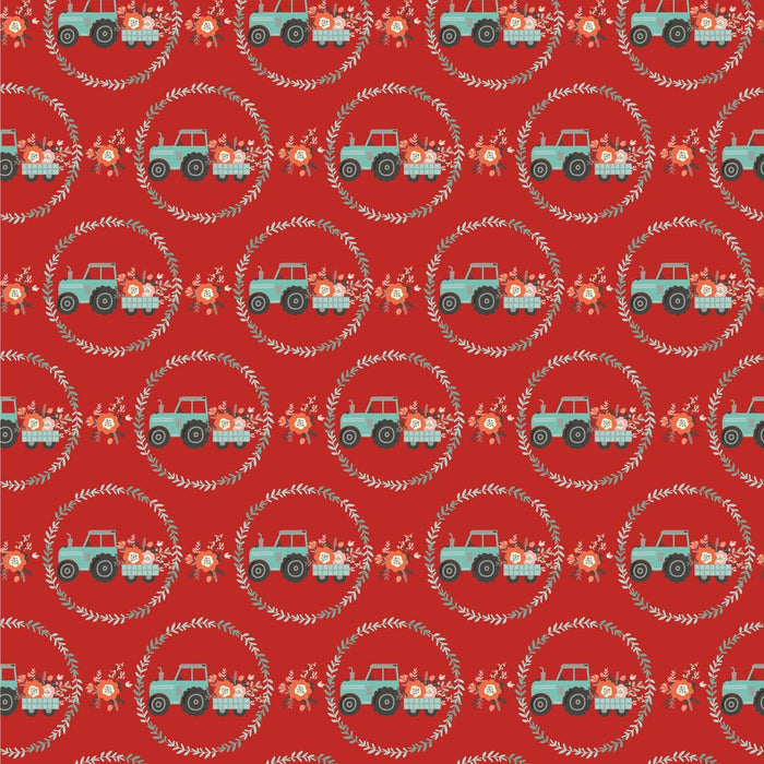 My Heart Belongs to My Farmer - Tractor Pull - Per Yard - Poppie Cotton - Red - MH21803-Yardage - on the bolt-RebsFabStash