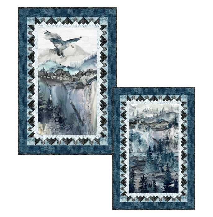 NEW! Circling Hawks - Quilt KIT - By Tourmaline & Thyme Quilts - Features 'Soar' from Northcott - 2 Options: Eagle or Scenic-Quilt Kits & PODS-RebsFabStash