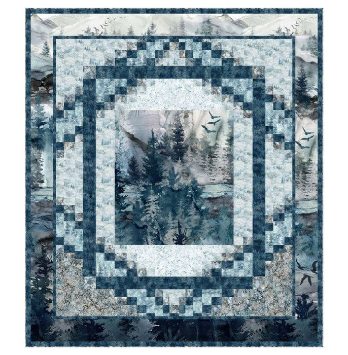 NEW! Split Scene - Quilt KIT- By Pine Tree Country Quilts - Features 'Soar' from Northcott - Large 94" x 106.5" Queen Size-Quilt Kits & PODS-RebsFabStash