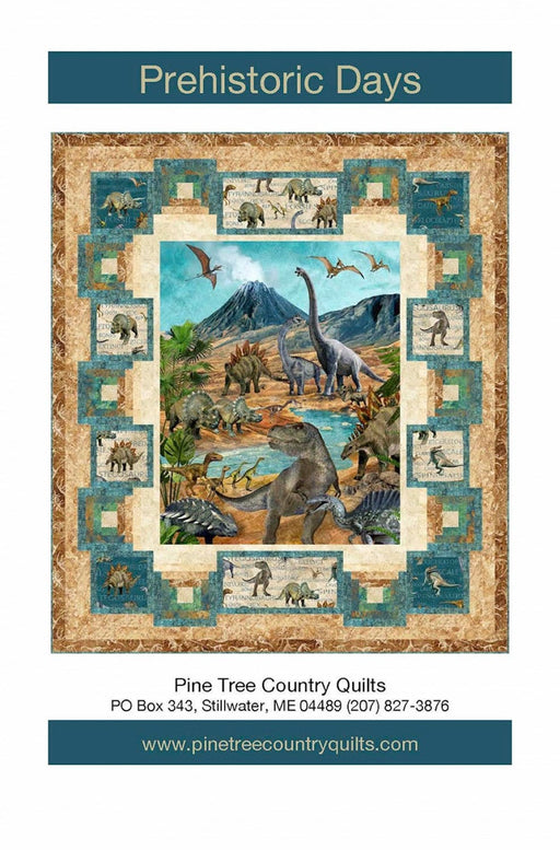 Prehistoric Days - Quilt PATTERN - Pine Tree Country Quilts - Prehistoric World fabric by Linda Ludovico for Northcott - RebsFabStash