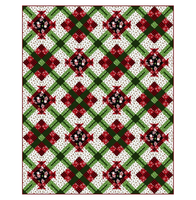 NEW! Argyle - Quilt KIT - Pattern by Tammy Silvers of Tamarinis - Features Santa's Tree Farm fabrics by Northcott - 56.5" x 70.5"-Quilt Kits & PODS-RebsFabStash
