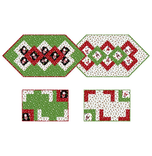 NEW! Seeing Squares - Table Runner & Placemat PATTERN - by Eileen Hoheisel for PineRose Designs - Features Santa's Tree Farm fabrics by Northcott-Patterns-RebsFabStash