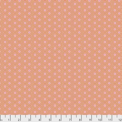Tula's True Colors - Hexy Flamingo - Per Yard - by Tula Pink for Free Spirit Fabrics - Pink, Hexagons - PWTP150.FLAMINGO