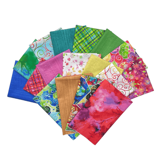 NEW! - Party Animals - PROMO Fat Quarter Bundle - (17) 18" x 21" pieces - by KG Art Studio for P&B Textiles - Colorful Animals-Fat Quarters/F8s/Bundles-RebsFabStash