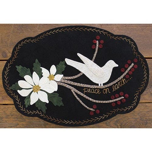 Peace on Earth - Table Topper, Candle Mat, or Place Mat Pattern-Primitive Gatherings -Lisa Bongean