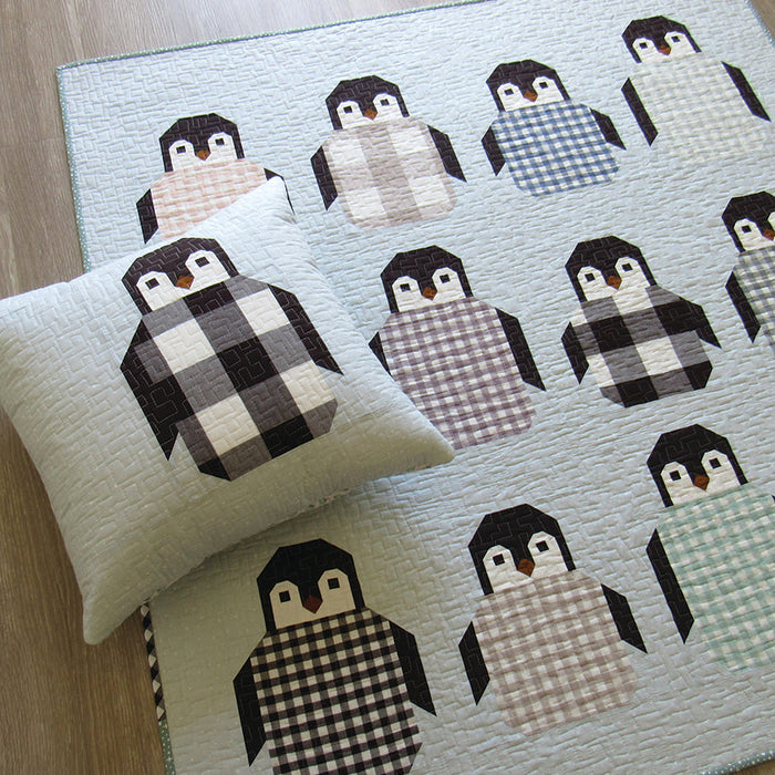 elizabeth hartman pattern - penquin quilt - pillow pattern - bed quilt