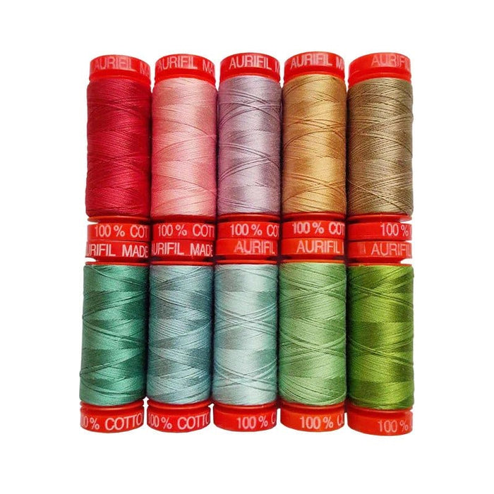 Prairie Aurifil Thread Box - Lori Holt - Riley Blake Designs - Bee in my Bonnet - 10 spools includes 220 yards of 50 wt 100% cotton thread.