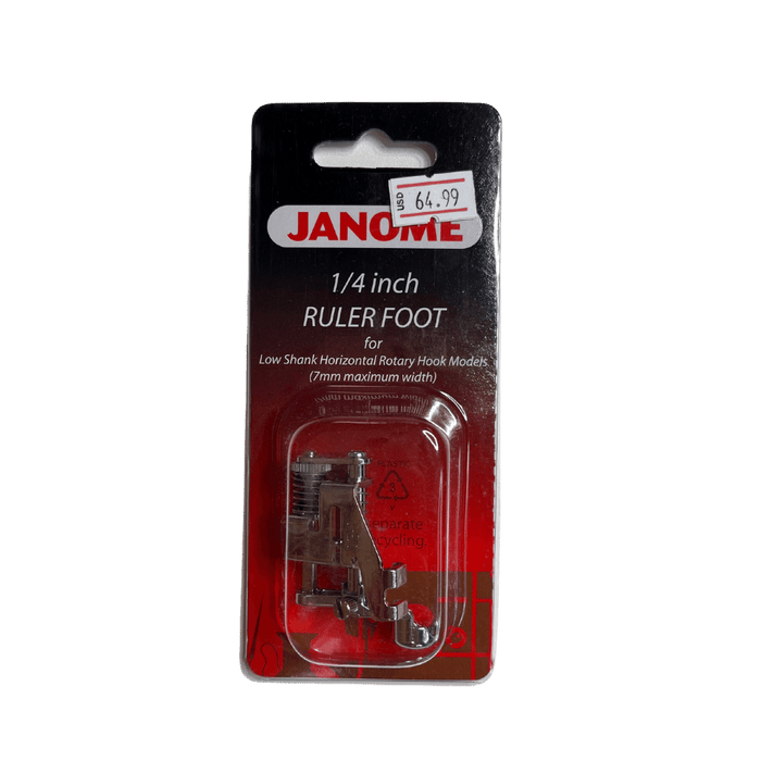 Janome Ruler Foot 1/4 inch ruler foot for Janome low shank machines - horizontal rotary ...