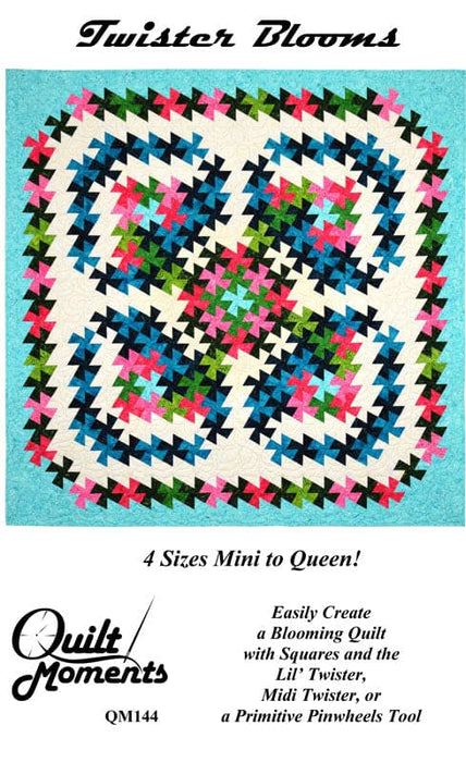 Twister Blooms - Quilt PATTERN - by Marilyn Foreman for Quilt Moments - 4 Sizes - QM144-Patterns-RebsFabStash