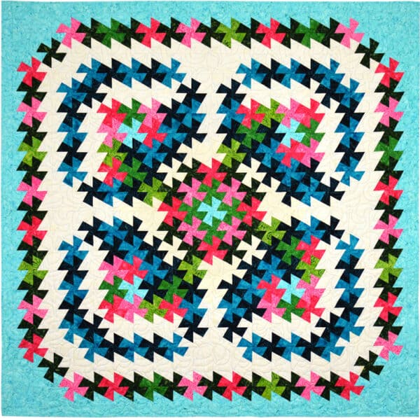 Twister Blooms - Quilt PATTERN - by Marilyn Foreman for Quilt Moments - 4 Sizes - QM144